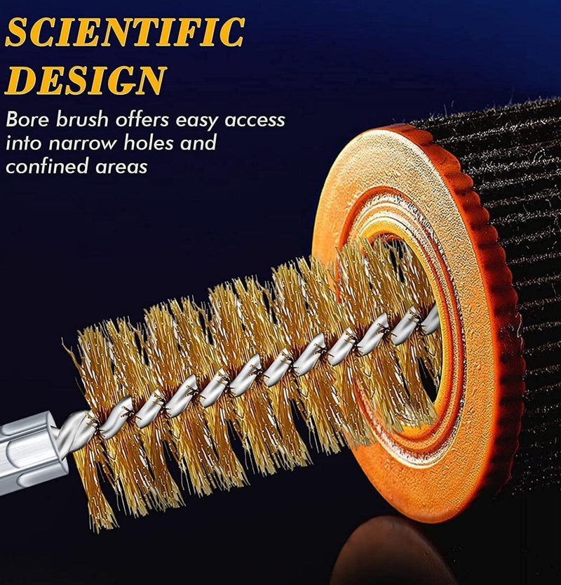  [AUSTRALIA] - Auniwaig 45mm Diameter Copper Wire Tube Cleaning Brush, Round Chimney Cleaning Brush, 12mm Threaded Interface Cleaning Brush, 2pcs