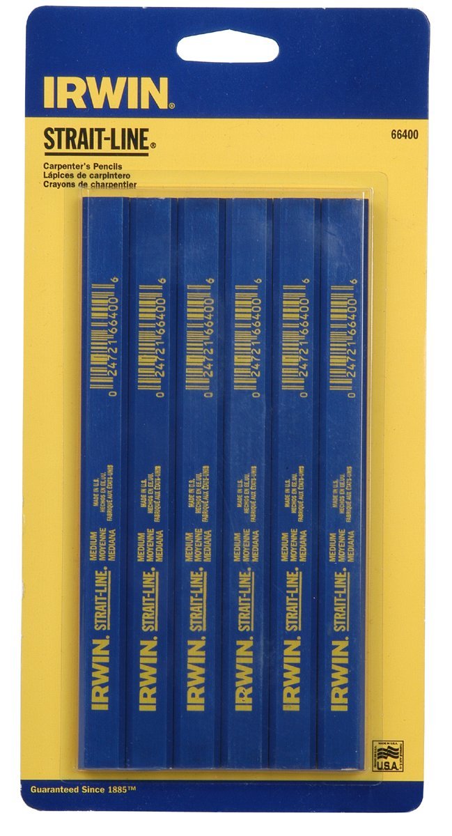 IRWIN Carpenter Pencil, Medium Lead, 6-Piece (66400) Regular Carpenter's Pencil - LeoForward Australia