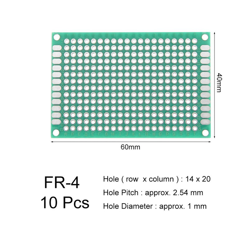  [AUSTRALIA] - uxcell 4x6cm Double Sided Universal Printed Circuit Board for DIY Soldering 10pcs