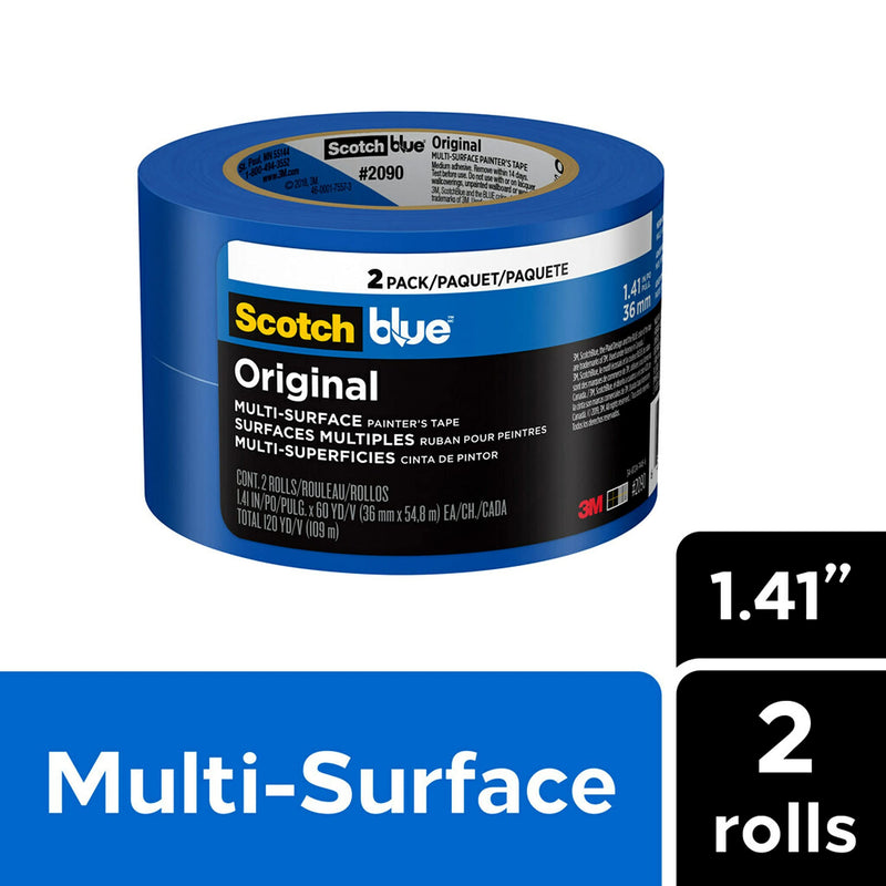  [AUSTRALIA] - Scotch 2090-36CC2 ScotchBlue Original Painters Tape, 1.41" Width, Blue, 2 1 2 rolls