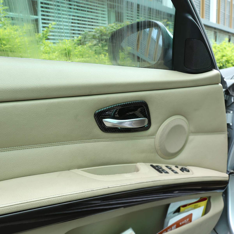CHEYA Car Accessories ABS Chrome Interior Door Bowl Cover Trim 4pcs for BMW E90 3 Series 2005-2012 (Carbon Fiber) Carbon Fiber - LeoForward Australia