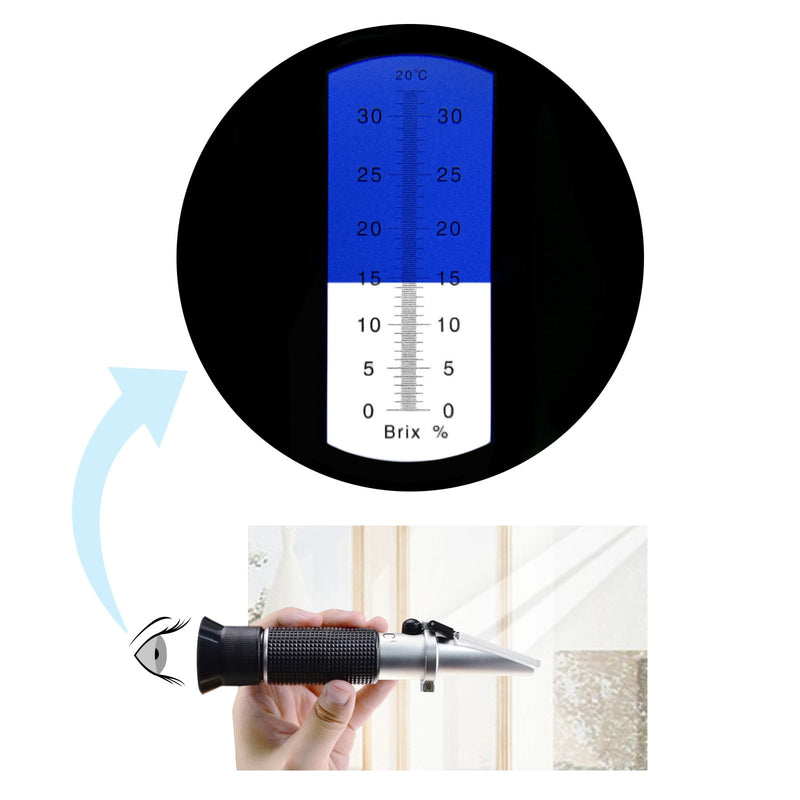 Gain Express 0-32% Brix Refractometer ATC High-Concentrated Sugar Solution Content Test Tool 0.2% Division, Homebrew Tester Meter, Brandy Beer Fruits Vegetables Juices Soft Drinks 0 - 32% Brix - LeoForward Australia