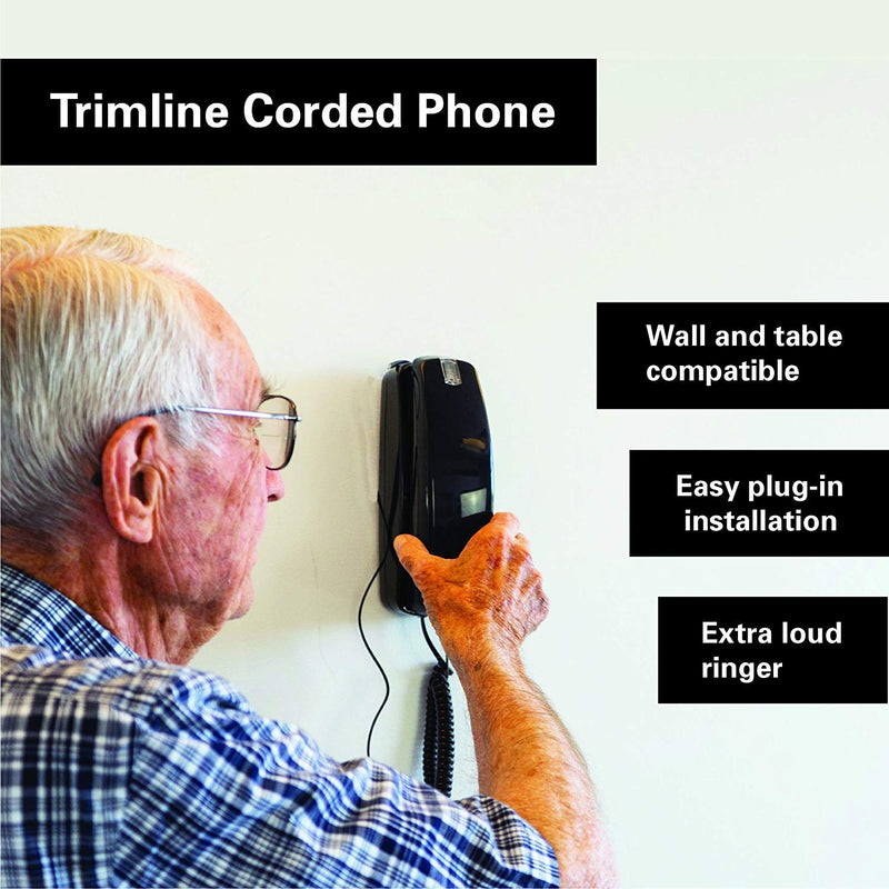  [AUSTRALIA] - Corded Phone - Phones for Seniors - Phone for Hearing impaired - Black - Retro Novelty Telephone - an Improved Version of The Princess Phones in 1965 - Style Big Button - iSoHo Phones