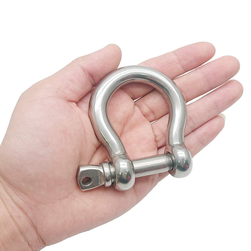  [AUSTRALIA] - 1 Pcs 1/2 Inch 304 Stainless Steel D Ring Shackles 12 mm Screw Pin Anchor Shackle for Traction Steel Wire, 12 mm