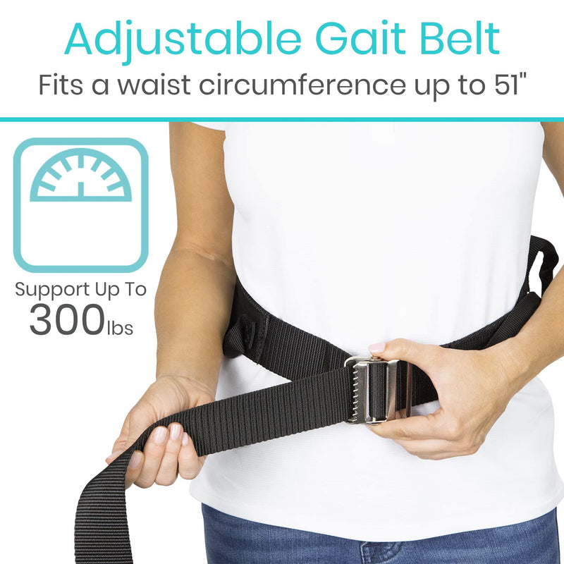  [AUSTRALIA] - Vive Transfer Belt with Handles - Medical Nursing Safety Gait Patient Assist - Bariatric, Pediatric, Elderly, Handicap, Occupational & Physical Therapy - PT Gate Strap Quick Release Metal Buckle