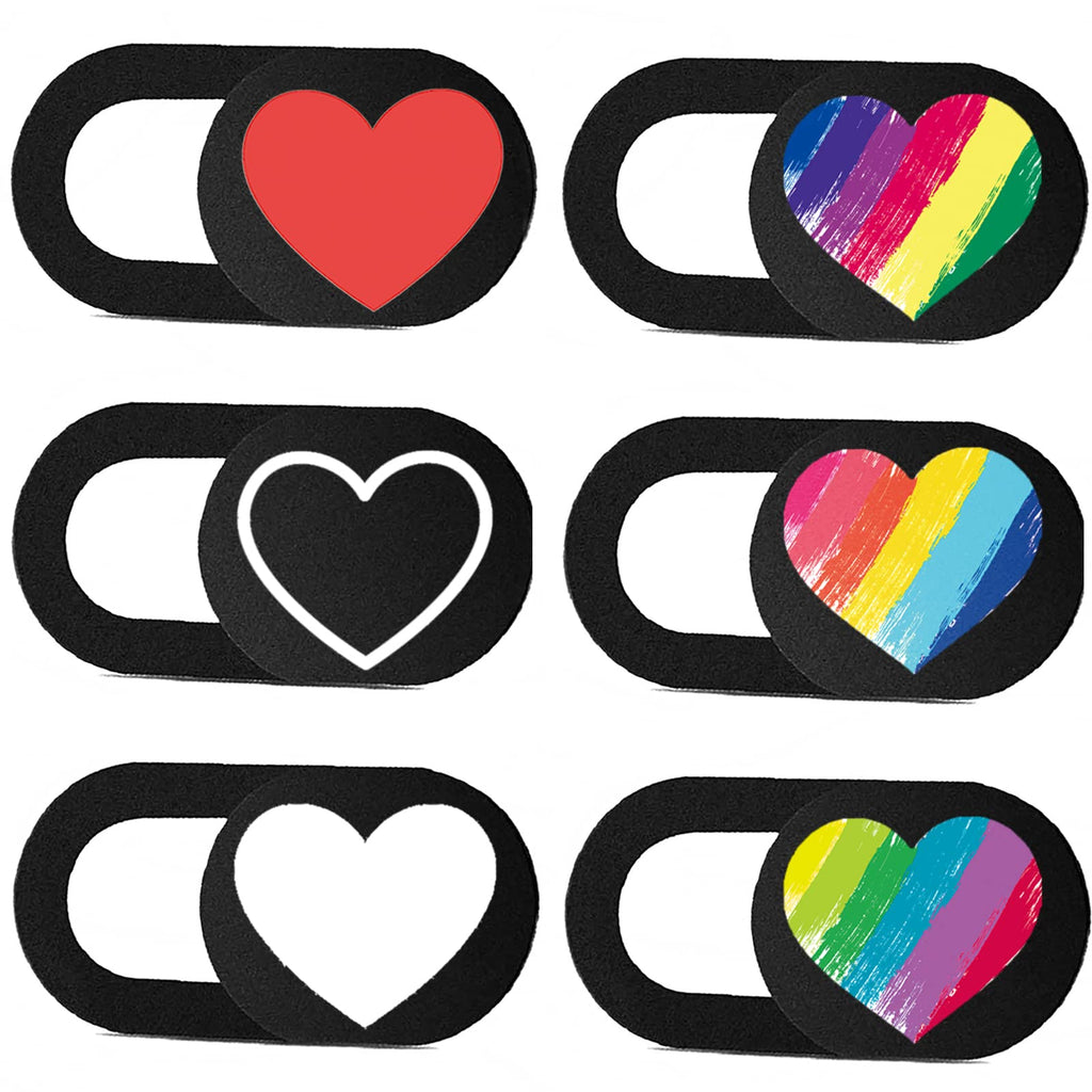  [AUSTRALIA] - IMNEXT2U Webcam Cover Slide 3 Packs Ultra-Thin Camera Covers for Computer Laptop Desktop Smartphone to Protect Your Privacy and Security, Rainbow Flag Heart Daisy (Black)