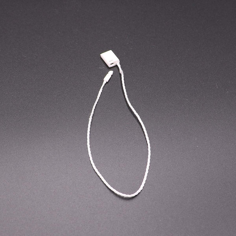  [AUSTRALIA] - LGEGE 300Pcs 7-inch White Hang Tag Nylon String Snap Lock Pin Loop Fasteners Hook Ties