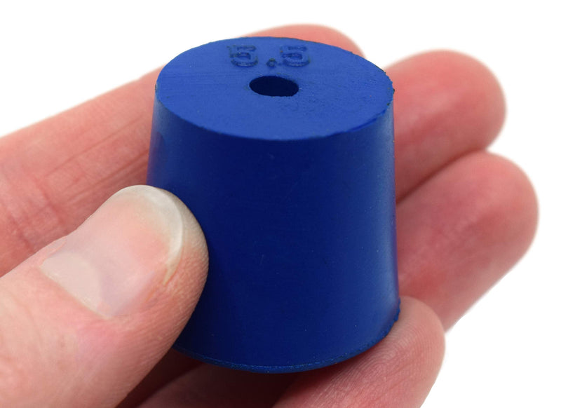  [AUSTRALIA] - 10PK Neoprene Stoppers, 1 Hole - ASTM - Size: #5.5-24mm Bottom, 28mm Top, 25mm Length - Suitable for use with Petroleum, Oils & Most Inorganic Acids and Bases - Eisco Labs