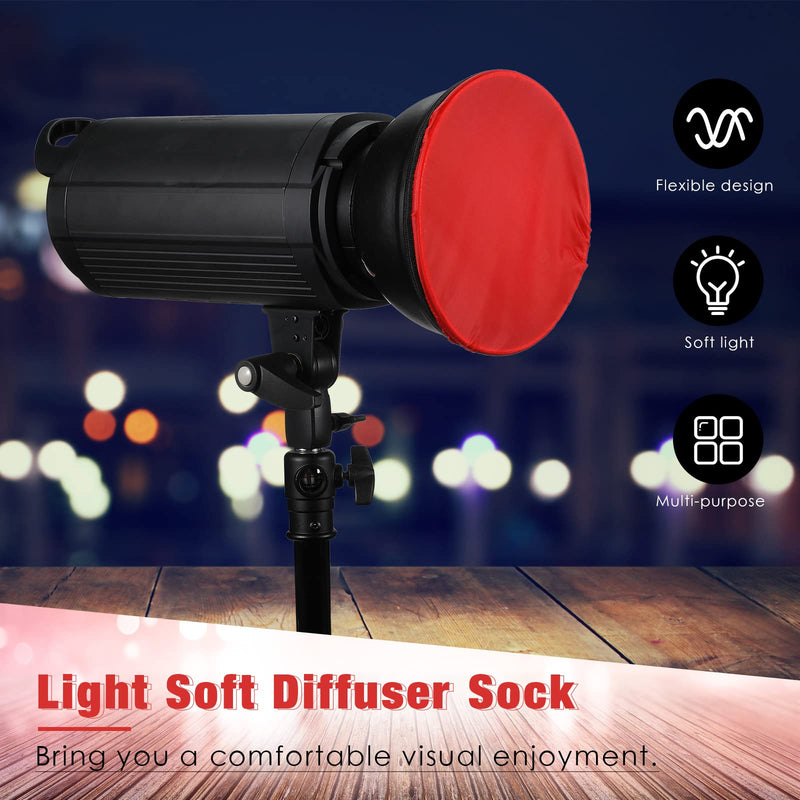  [AUSTRALIA] - 4 Pieces Diffuser Lamp Sock Soft Diffuser Lamp Cover 7 Inches/ 18 cm Standard Cloth Diffuser Light Sock Lampshade Reflector Lamp Sock for Strobe Flash Light Speedlite (Blue, Red, Green, Yellow) Blue, Red, Green, Yellow