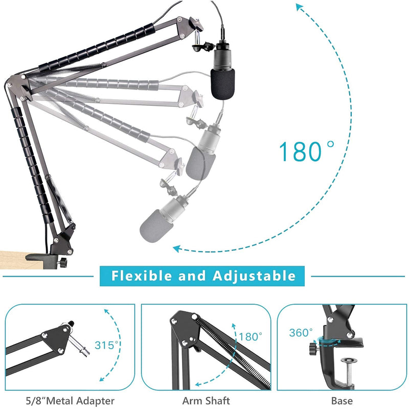  [AUSTRALIA] - K669 Mic Boom Arm Stand with Pop Filter, Compatible with Fifine K669, Fifine 669B USB Microphone with Cable Sleeve by SUNMON Mic Stand with Pop Filter and Cable Sleeve
