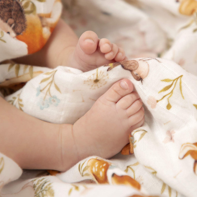  [AUSTRALIA] - IVY & EVER Organic Cotton Muslin Swaddle Blankets Unisex - Woodland Baby Swaddle Wrap Nursery Receiving Blankets Neutral - Baby Swaddle Blanket 47 x 47 inches Woodland Receiving Blankets 3 Pack