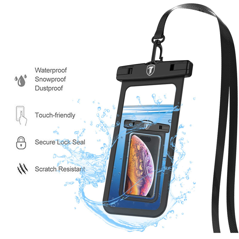  [AUSTRALIA] - Njjex Waterproof Phone Pouch 2-Pack Cell phone Dry Bag Case & Lanyard For Samsung Galaxy Note 20 Ultra S21 Plus S20 S10 S9 S8 A01 A11 A21 A51 A71 A02S A12 A32 A42 A52 iPhone 13 Pro Max 12 11 Xs Xr 8 7 Black (2 Pack)