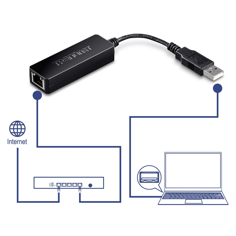 [AUSTRALIA] - TRENDnet USB 3.0 to Gigabit Ethernet Adapter, Full Duplex 2Gbps Ethernet Speeds, Up to 1Gbps, USB to Gigabit Ethernet Adapter, USB-A, Windows Compatible, USB Powered, Black, TU3-ETG