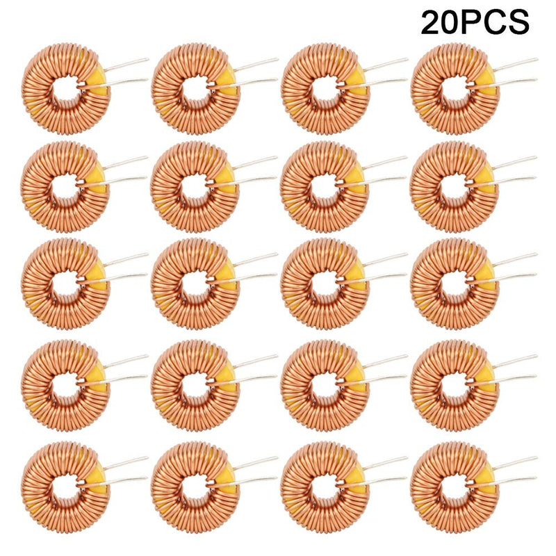  [AUSTRALIA] - 20PCs vertical toroid wind inductor wire, 5026 100UH 6A 0.6mm copper inductor coil for PCB, stable performance and durability