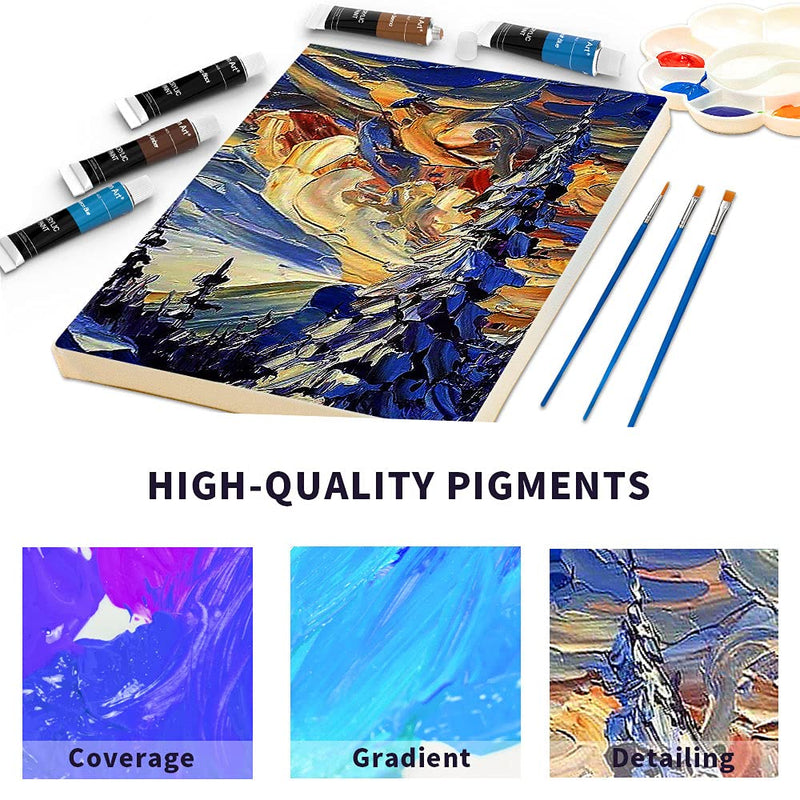  [AUSTRALIA] - Acrylic Paint Set, Aen Art 16 Colors Painting Supplies for Canvas Wood Fabric Ceramic Crafts, Non Toxic&Rich Pigments for Beginners