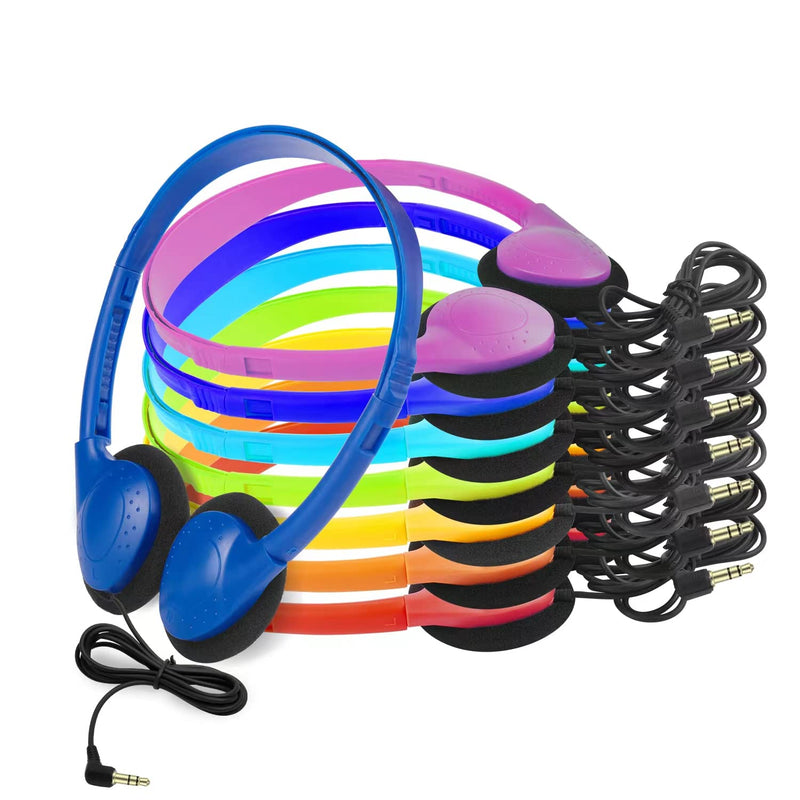  [AUSTRALIA] - Kids Headphones Bulk 8 Pack Multi Color Class Set School Students Classroom Children Toddler Boys Girls Teen and Adult (8 Pack)