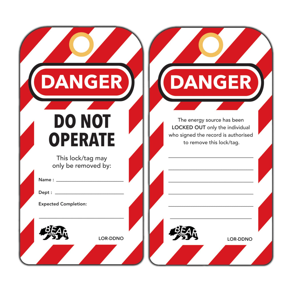  [AUSTRALIA] - BearLOTO DO NOT OPERATE Record - Safety Sign - Lockout Tag - Premium Quality - Danger - Compliance Records for Repair - Out of Service Machines - Damaged Faulty Equipment - Pack of 30