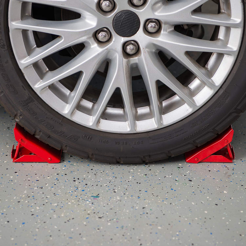 BIG RED TD3553 Torin Steel Safety Wheel Chock: Foldable Tire Stop, 1 Pair - LeoForward Australia
