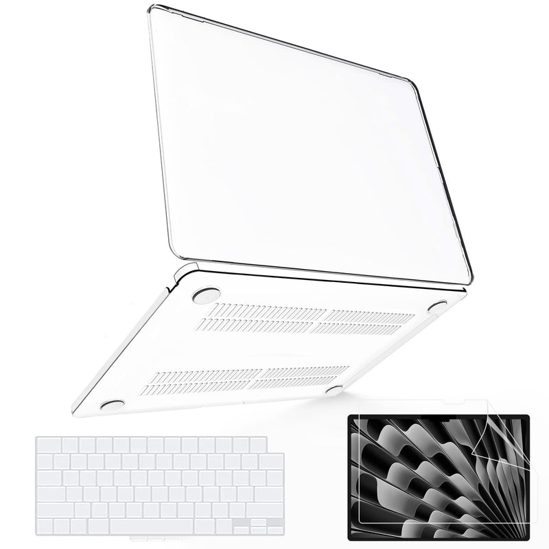  [AUSTRALIA] - B BELK Compatible with New MacBook Air 15 inch Case 2023, MacBook Air Case M2 Chip A2941 with Touch ID Retina Display, Crystal Clear Laptop Plastic Hard Shell Case + Keyboard Cover + Screen Protector A Clear