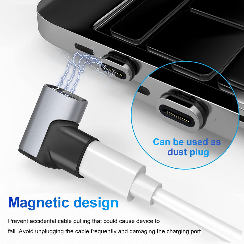  [AUSTRALIA] - USB C Magnetic Adapter,[2 Pack] 24 Pins Type C Connector Support Thunderbolt 3,USB3.1, PD 100W Quick Charge,20Gb/s Data Transfer,4K@60 Hz Video Output for MacBook Pro/Air and More USB-C Devices 2 Grey