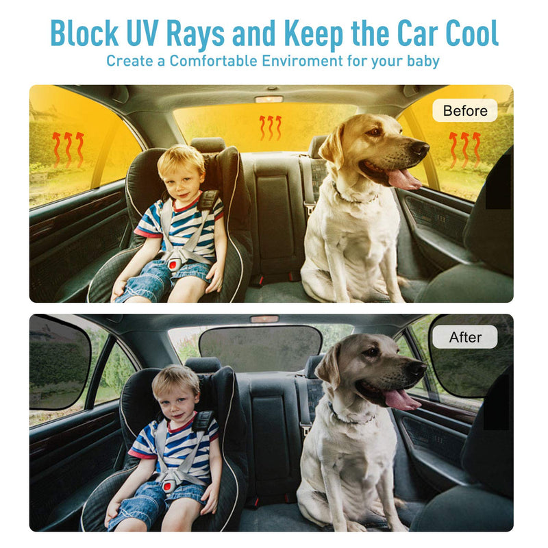  [AUSTRALIA] - JOJOY LUX Car Window Shade, 4 Pack Baby Car SunShades with UV Rays Sun Glare Protection for Car Side Window