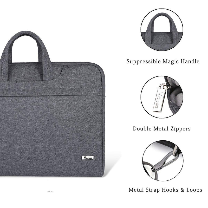 Voova Laptop Bag 17 17.3 inch Water-resistant Laptop Sleeve Case with Shoulder Straps & Handle/Notebook Computer Case Briefcase Compatible with MacBook/Acer/Asus/Hp, Grey 17-17.3 In - LeoForward Australia