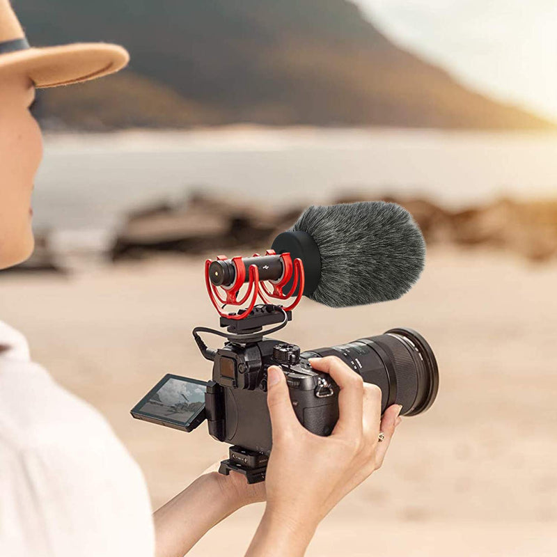  [AUSTRALIA] - NTG Furry Microphone Wind Shield - Windscreen/Windmuff for Rode VideoMic NTG and Microphones with Maximum Slot Length of 100mm (3.9") and Diameter of 18-24mm by YOUSHARES（Shag, Gray）