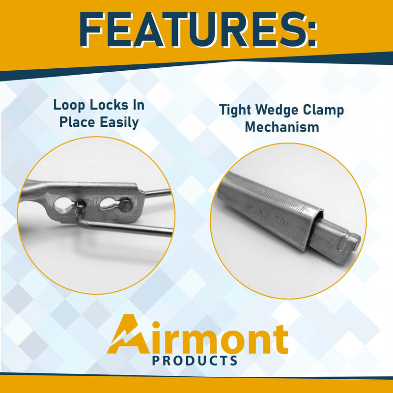  [AUSTRALIA] - (2 Pack) Airmont Products AP-10941 Aluminum Wedge Clamp, ACSR Range 6-2, Stainless Steel Ball Handle, Service Drop Cable Clamp, Tighten Cables, Aluminum Wedge and Shell, Reduce Strain on Conductors 2 #6 - #2