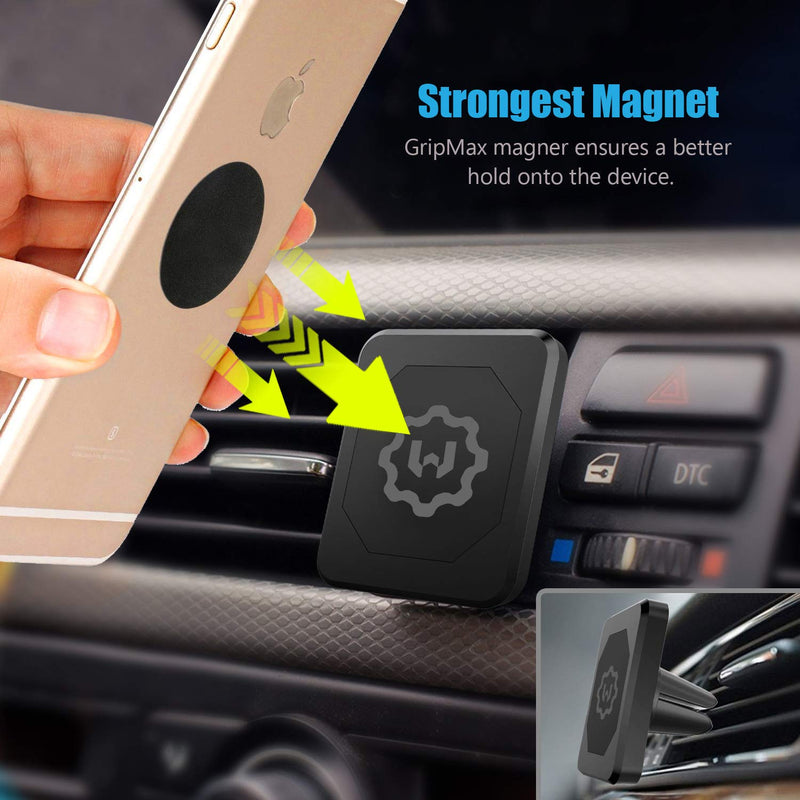  [AUSTRALIA] - WixGear Universal Air Vent Magnetic Phone Car Mount Holder for Cell Phones with Fast Swift-Snap Technology, Magnetic Cell Phone Mount [New Stronger Square Design]