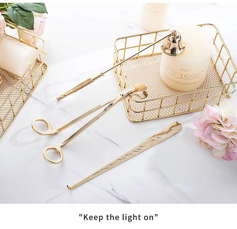  [AUSTRALIA] - calary Candle Wick Trimmer & Candle Accessory Champange Gold