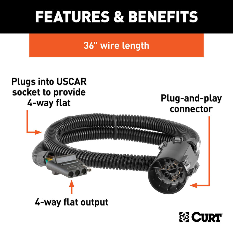  [AUSTRALIA] - CURT 55515 Replacement Vehicle-Side Custom USCAR 4-Pin Trailer Wiring Harness