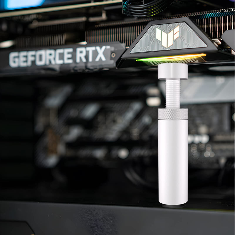  [AUSTRALIA] - Oddtone GPU Support Bracket, Adjustable Height Vertical GPU Sag Bracket with Magnet and Non-Slip Sheet, GPU Brace for Prevent Universal Video Card Sag Holder, M 1.9-3.0"- M White