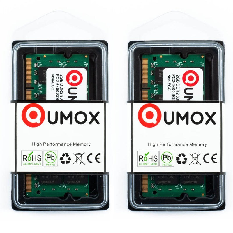  [AUSTRALIA] - QUMOX 4GB(2X 2GB) DDR2 667 MHz, PC2-5400, PC2-5300, (200 PIN), Sodimm Laptop Memory DDR2 667 SODIMM 2GB x2