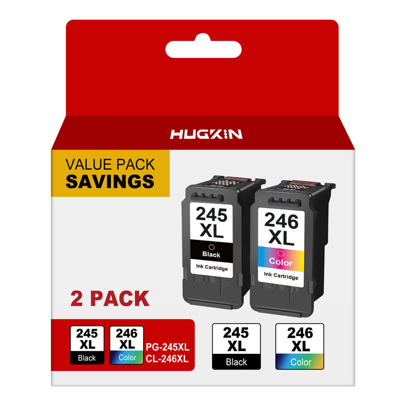  [AUSTRALIA] - 245XL 246XL Combo Pack Replacement for Canon Ink Cartridges 245 and 246 PG-245XL CL-245XL Works with Canon Pixma MG2522 MG2920 MG2922 MX490 MX492 TR4520 TR4522 TS3322 TS3122 (1 Black,1 Tri-Color)