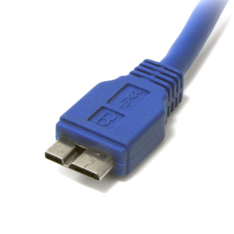  [AUSTRALIA] - StarTech.com 1 ft SuperSpeed USB 3.0 Cable A to Micro B - 30cm USB 3 to Micro B Cord (USB3SAUB1), Blue 1 Feet