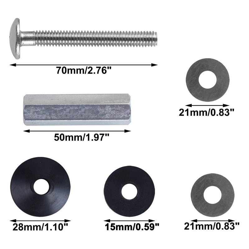  [AUSTRALIA] - iFealClear 2 PCS Toilet Seat Bolts Kit, Universal Heavy Duty Stainless Steal With Extra Long Downlock Nuts Rubber Washers Gaskets and Easy to install -Bathroom Toilet Repair Screw 3 inch Stainless Steal