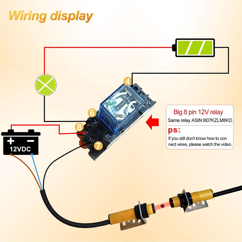  [AUSTRALIA] - Taiss/ 1 Pair Photoelectric Sensor M18 Infrared Ray Through-Beam Reflection Optical Photoelectric Switch Sensor NPN NO 6-36VDC Proximity Switch Inductive Distance 5M with mounting Bracket E3F-5DN1-2Z