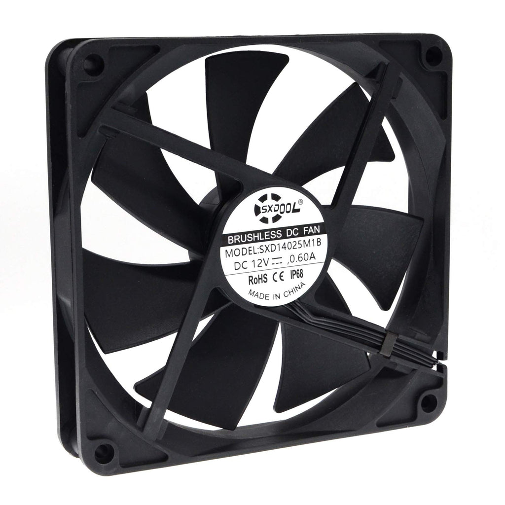  [AUSTRALIA] - SXDOOL 140mm Waterproof Cooling Fan,140X140X25mm Dual Ball Bearing 12V 2900RPM,for Cabinets Computer Case PSU Chassis