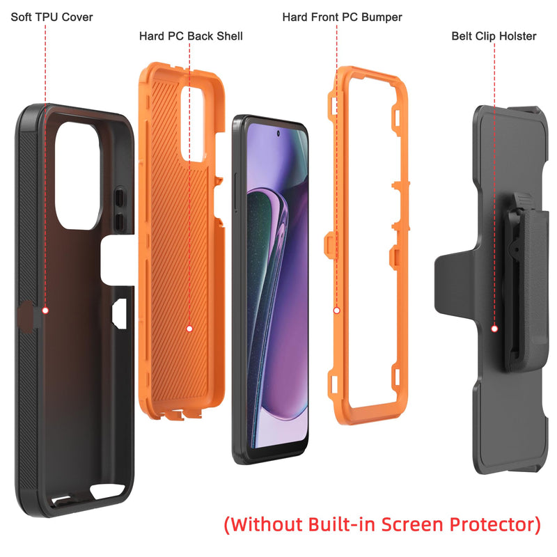  [AUSTRALIA] - TMIDVFV Compatible with Moto G Stylus 5G 2023 Case, with Belt Clip Holster Heavy Duty Rugged Shockproof Full Body Protection Kickstand Cover for Moto G Stylus 5G 2023 Phone (Orange) Orange