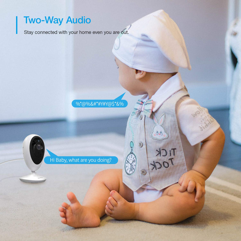  [AUSTRALIA] - Wansview Baby Camera, 1080P Wireless Home Security Camera for Baby/Elder/Pet, Compatible with Alexa, with Two-Way Audio and Night Vision-K5 White 1Pack