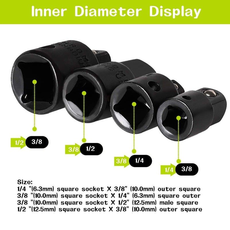  [AUSTRALIA] - 【2020 NEW 】12pcs Drill Socket Adapter and Reducer Set, Extension Set Turns Power Drill Into High Speed Nut Driver. 1/4", 3/8", and 1/2" Drive …