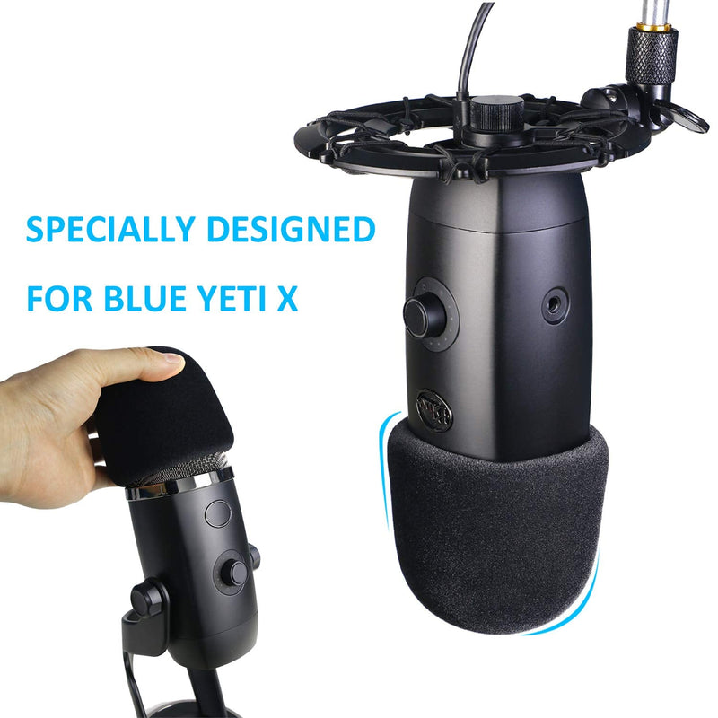  [AUSTRALIA] - Pop Filter for Blue Yeti X Mic - Foam Microphone Windscreen Cover with Velvet-like Fabric Covering to Reduce Mic Noises by YOUSHARES