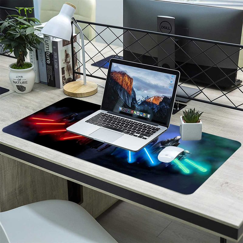 Extra Large Gaming Mouse Pad Jedi Lightsaber Custom Mousepad with Non-Slip Rubber Base,Stitched Edges Mouse Mat,Washable Desk Pad,Portable Computer Keyboard & Mice Combo Pads 35.4x15.7 Inch 90x40 XXL Lightsaber - LeoForward Australia