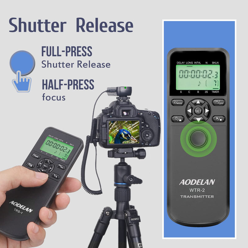 [AUSTRALIA] - AODELAN Intervalometer Timer Remote Control - Camera Wireless Shutter Release for Canon EOSR RP R6 Ra 90D 250D 200D 850D ; for Olympus E-M1X E-M1 II E-M1 III; for Fujifilm GFX100 GFX50R XT3 XT4 XT30 C6 compatible with Canon / Fuji / Olympus