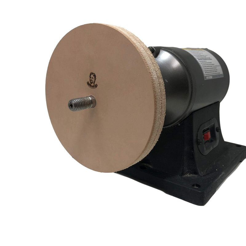  [AUSTRALIA] - 6" (3/4" Width) Leather Honing/Stropping Wheel - Fits 1/2" Arbor - Buffing Compound Included
