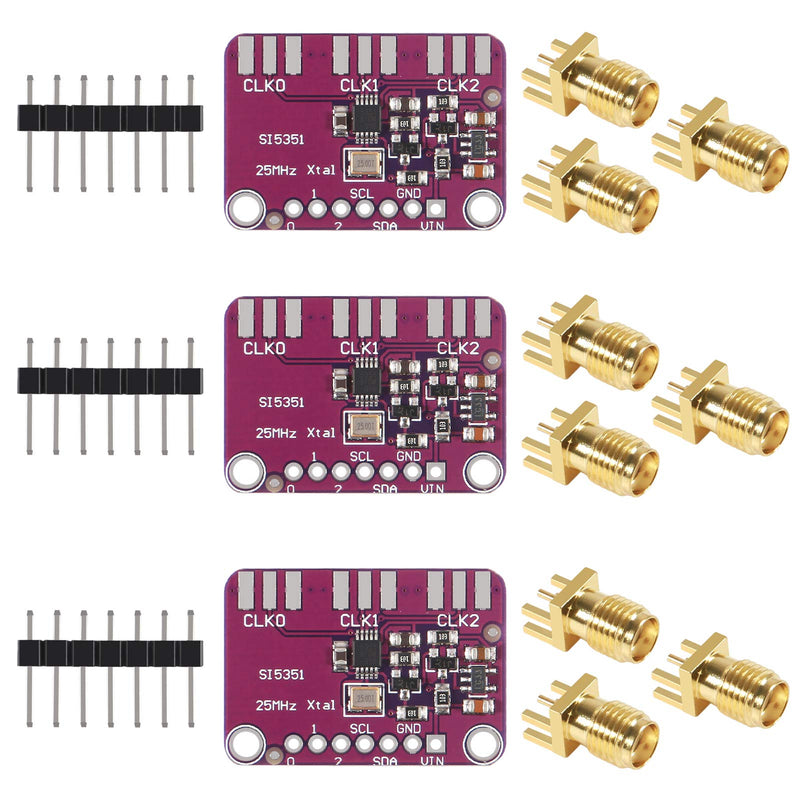  [AUSTRALIA] - AITRIP 3 PCS Si5351A I2C 25MHZ I2C High Frequency Signal Generator Breakout Board Square Wave Frequency Generator Signal Generator 8KHz to 160MHz 3-5VDC for Arduino
