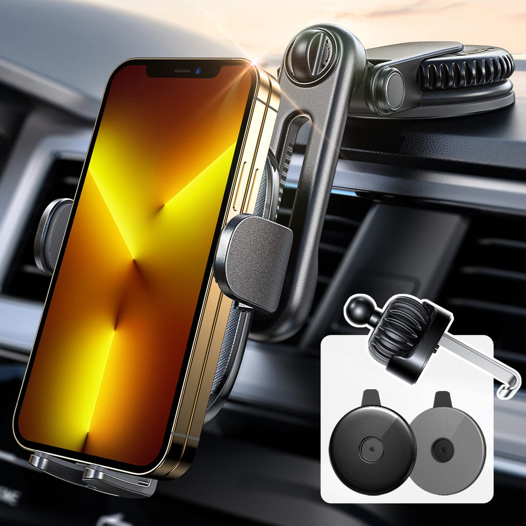 [AUSTRALIA] - LISEN Car Cell Phone Holder Mount, Universal Phone Holder Mount for Car Vent, Hands Free&No Blocking, Dash Car Phone Holder Mount for Dashboard Air Vent Windshield Fit All 4''-7'' iPhone Android
