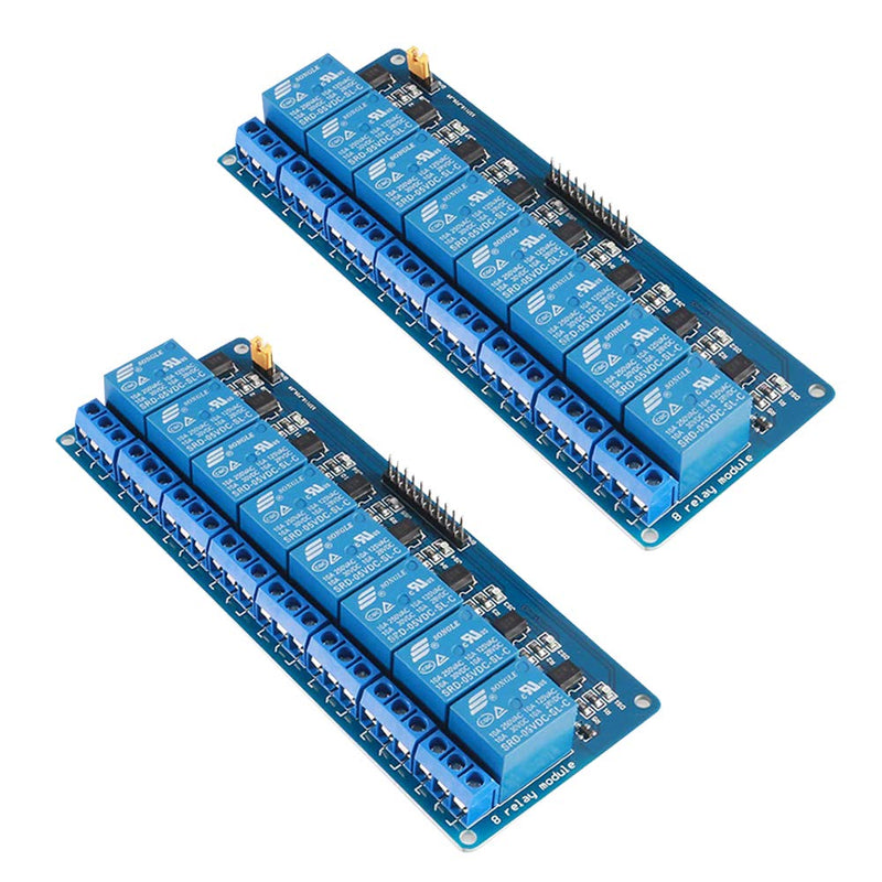  [AUSTRALIA] - 2pcs 8 Channel DC 5V Relay Module with Optocoupler for R3 MEGA 2560 1280 DSP ARM PIC AVR STM32 for Raspberry Pi Module 2Pcs 8 Channel Relay Module