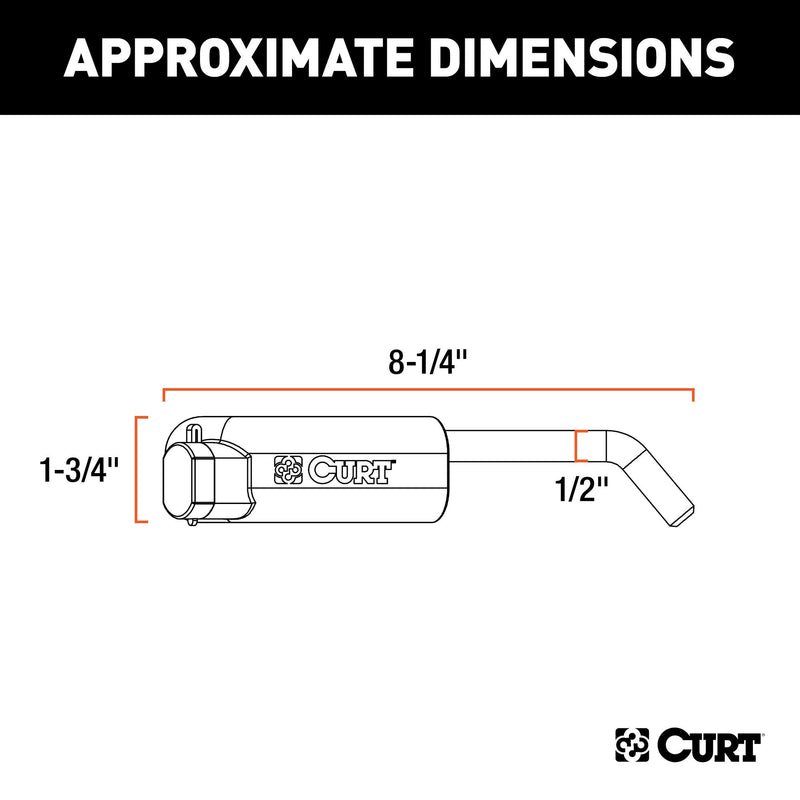  [AUSTRALIA] - CURT 23256 5th Wheel Base Rail Lock, 1/2-Inch Pin Diameter, Fits All Industry-Standard Rails