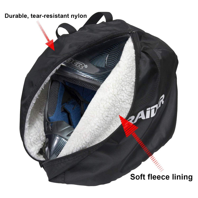  [AUSTRALIA] - Raider BCS-8B Deluxe Black Nylon Durable Motorcycle MX Helmet Bag